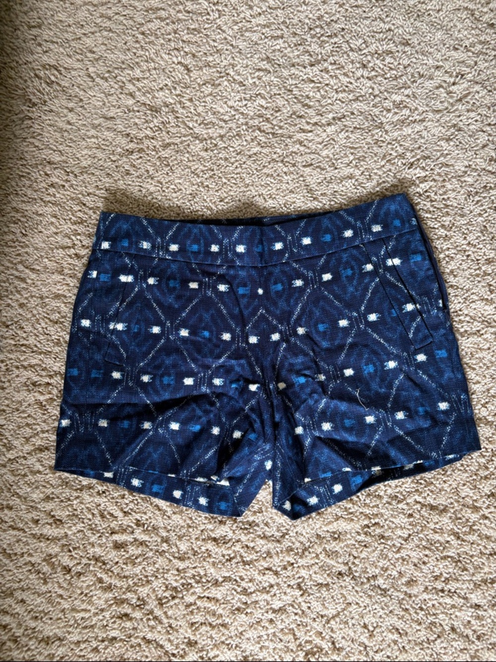 Women’s Navy Patterned Casual Shorts